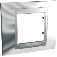 Рамка 1-постовая (алюминий/хром глянцевый) Unica Top Schneider Electric. Вид 1