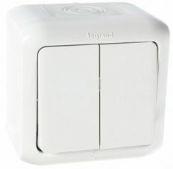 Переключатель 2-кл. на 2 направления, о/у, IP44. (белый) Quteo Legrand. Вид 1