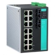 16-портовый управляемый коммутатор: 14х10/100 BaseT Ethernet, 2х100BaseFX MOXA. Вид 1