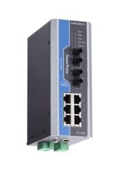 Управляемый коммутатор 6 x 10/100BaseTX, 2 x 100BaseFX, питание - 24 В пост., разъем ST, IEC 61850-3 MOXA. Вид 1