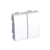 Переключатель 2х-клав. 20а белый ral9003 Schneider Electric. Вид 1