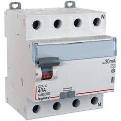 DX3 Блок утечки тока (УЗО) 4-полюсный, 40A, 30mA, тип АC Legrand. Вид 1
