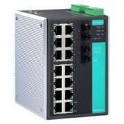 16-портовый управляемый коммутатор: 14х10/100 BaseT Ethernet, 2х100BaseFX, -40...+75С MOXA. Вид 1