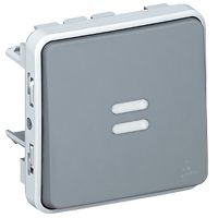 Механизм переключателя одноклавишного с индикатором (серый) IP55 Plexo Legrand. Вид 1