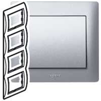 Рамка 4 поста, вертикальная (Aluminium) Galea Life Legrand. Вид 1