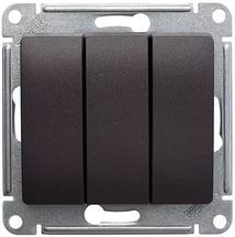 Выключатель 3-клавишный, сх.5, 10АХ, (шоколад) Glossa Systeme Electric. Вид 1