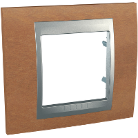 Рамка 1-постовая (алюминий/вишня) Unica Top Schneider Electric. Вид 1