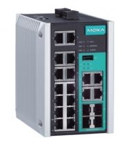 18-портовый управляемый коммутатор: 14х10/100 BaseT Ethernet, 4 комбо-порта Gigabit Ethernet, -10...+60С MOXA. Вид 1