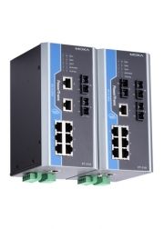 Управляемый коммутатор 8 x 10/100BaseTX, 2 x 100BaseFX, питание - 24 В пост., разъем SC, IEC 61850-3 MOXA. Вид 1