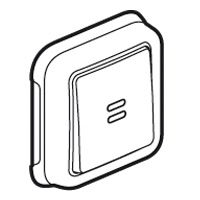 Выключатель кнопочный 10A НО+НЗ, встраиваемый с подсветкой, в комплекте с белой лампой IP20 Plexo Legrand. Вид 1
