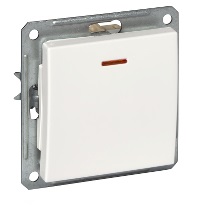 Переключатель 1 клавишный, с подсветкой, 16А, 250В, С/У, (белый) Wessen 59 Schneider Electric. Вид 1