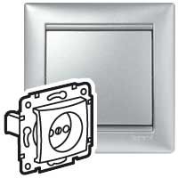 Розетка 2К (алюминий) Valena Legrand. Вид 1