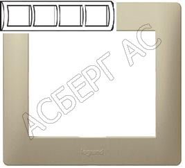 Рамка 4 поста горизонтальная (titanium) Galea Life Legrand. Вид 1