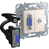 HD15+Minijack-коннектор (алюминий) Unica Top Schneider Electric. Вид 1