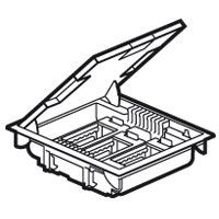 Коробка напольная серая 12 модулей для H=75-105 мм, крышка для коврового/паркетного покрытия Legrand. Вид 1