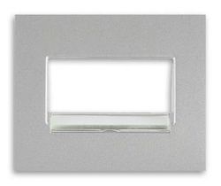 Накладка для 2-ой TF и компьютерных розеток (Aluminium) Galea Life Legrand. Вид 1