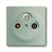 1743-03-79 Накладка (центральная плата) для TV-R-SAT розетки, серия impuls, цвет шампань-металлик ABB. Вид 1