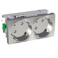 Розетка двойная 45 2p+e со штор металлик Schneider Electric. Вид 1