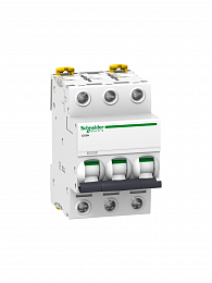 iC60H 3P 40А Автоматический выключатель 3-полюсный, 40А, 10кА (хар-ка B) Schneider Electric. Вид 1