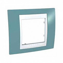 Рамка 1-постовая горизонтальная (синий/белый) Unica Хамелеон Schneider Electric. Вид 1