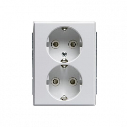 302EUC-84 Розетка Double Shuko 16А 230В Impressivo, белый ABB. Вид 1