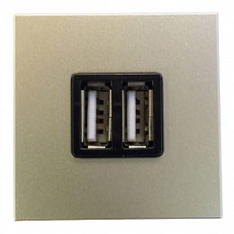 N2285 CV Механизм USB зарядного устройства, 2М, 2х750 мА / 1х1500 мА, серия Zenit, цвет шампань ABB. Вид 1