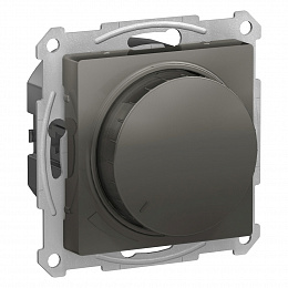 Светорегулятор поротно-нажимной, LED, RC, 400Вт, мех., (сталь) AtlasDesign Systeme Electric. Вид 1