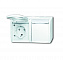 20/2 EBW-54 Розетка SCHUKO 16А 250В IP44, двойная, горизонтальная, с защитными шторками, для открытого монтажа, серия ocean, цвет альпийский белый A. Вид 1.