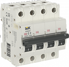 M06N Автоматический выключатель 4-полюсный, 2А, 6kA (хар-ка C) ИЭК. Вид 1