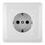 RA16-133-B Розетка 2К+З, С/У, 250В, 16А (белый) Хит Systeme Electric. Вид 1.