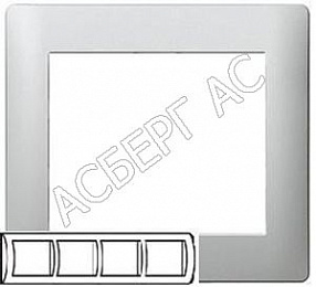 Рамка 4 поста, горизонтальная (Aluminium) Galea Life Legrand. Вид 1