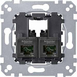 Коннектор 2xRJ45 cat.5E UTP Merten M-Trend Schneider Electric. Вид 1