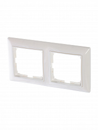 2512-94-507 Рамка 2-постовая с декоративной накладкой (альпийский белый) Basic55 ABB. Вид 1