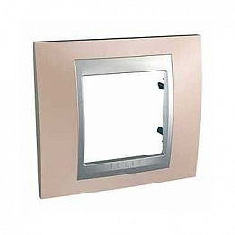 Рамка 1-постовая (оникс/алюминий) UnicaTop Schneider Electric. Вид 1