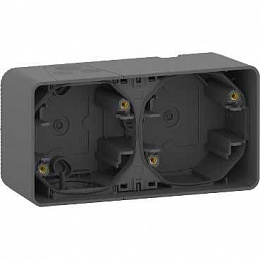 Бокс 2-постовый для накл. монтажа IP55 (антрацит) Mureva Styl Schneider Electric. Вид 1