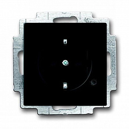 20 EUCBL-885 Розетка Schuko с индикацией LED, future, черный бархат ABB. Вид 1