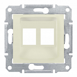 Адаптер для 2 коннект. RJ45,apm,molex,keline,кат. 5е,кат. 6,utp (бежевый) Sedna Schneider Electric. Вид 1
