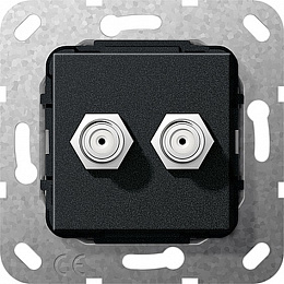 Розетка SAT F-разъем, оконечная (черный) System 55 Gira. Вид 1