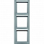Рамка 3-постовая, с полем для надписей, вертикальная (алюминиевый, бархатный лак) Q.3 Berker. Вид 1.