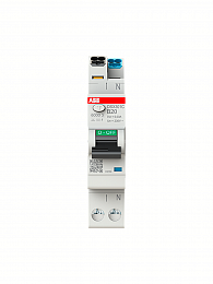 DSX301C B20 F30 Дифф. Автомат 1P+N, 20А, 30mA, тип F,6kA (хар-ка B) ABB. Вид 1