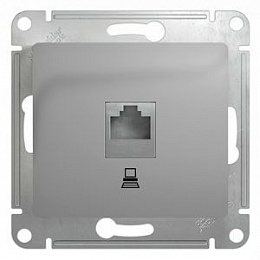 Розетка компьютерная RJ45 кат.5e, механизм (алюминий) Glossa Systeme Electric. Вид 1