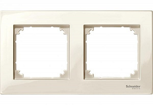 Рамка 2-постовая, sm (бежевый) Merten M-Plan Schneider Electric. Вид 1