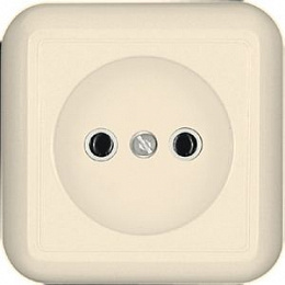 Розетка, без заземления, без шторок, О/У 10А 250В (слоновая кость) Прима Systeme Electric. Вид 1