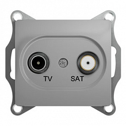 Розетка TV-SAT проходная 4db, механизм (алюминий) Glossa Schneider Electric. Вид 1