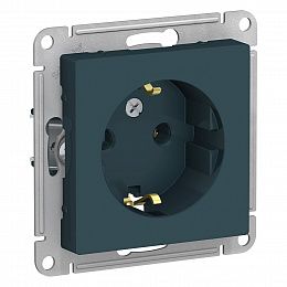 Розетка с заземлением, 16А, механизм (изумруд) Atlas Design Systeme Electric. Вид 1