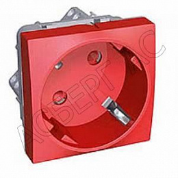 Розетка 45 2P+E со шторками, красная ,Schneider Electric. Вид 1