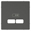 Центральная Накладка для USB Механизма 2,1а, sm (антрацит) Merten Schneider Electric. Вид 1.