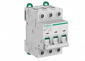 Автоматический выключатель 3-полюсный, 16A, 10kA (хар-ка B) Systeme9 Systeme Electric. Вид 1