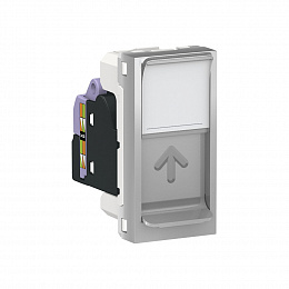 Розетка компьютерная, RJ45, одиночная, кат.6 STP,1 модуль (алюминий) Unica Modular  Schneider Electric. Вид 1
