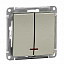 Выключатель 2-клавишный, с подсв. 10АХ, механизм (шампань) Wessen 59 Systeme Electric. Вид 1.